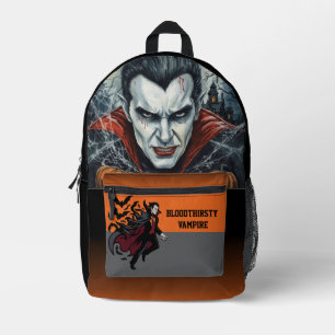 Halloween, Thirsty Vampire , Pumpkin Patch Printed Backpack