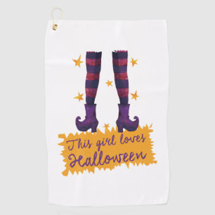Halloween - This girl loves Halloween Golf Towel