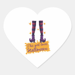 Halloween - This girl loves Halloween  Heart Sticker