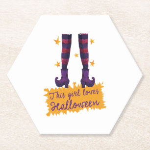 Halloween - This girl loves Halloween Paper Coaster