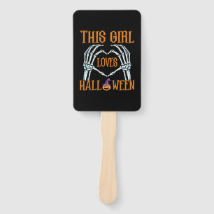 Halloween This Girl Loves Halloweens Birthday Hand Fan