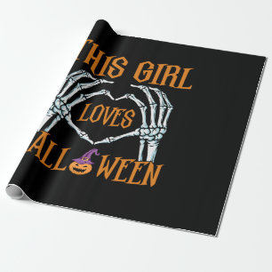 Halloween This Girl Loves Halloweens Birthday Wrapping Paper