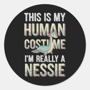 Halloween This Is My Human Costume I'm Really A Ne Classic Round Sticker