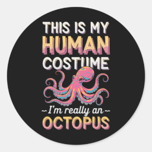 Halloween This Is My Human Costume I'm Really A Oc Classic Round Sticker