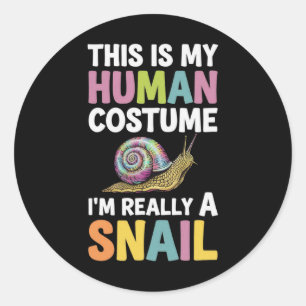 Halloween This Is My Human Costume I'm Really A Sn Classic Round Sticker