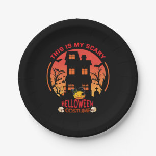 Halloween This Is My Scary Helloween Costume Paper Plate