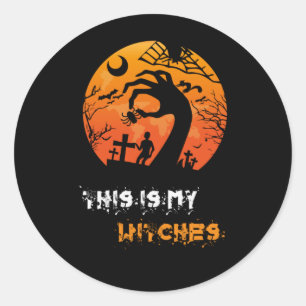 Halloween This Is My Witches Birthday Classic Round Sticker