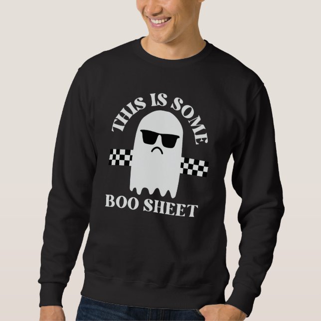 Halloween This Is Some Boo Sheet Chequered Ghost  Sweatshirt (Front)