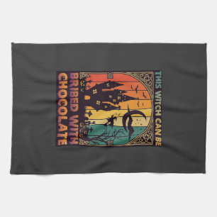 Halloween This Witch Can Be Bribed Chocolate Haunt Tea Towel
