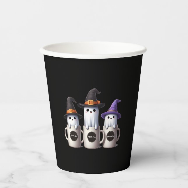 Halloween - Three cute boo-jee ghost Paper Cups (Front)