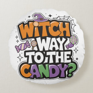 Halloween Throw Pillow – Witch Way to the Candy?