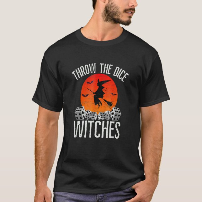 Halloween Throw The Dice Witches Bunco T-Shirt (Front)