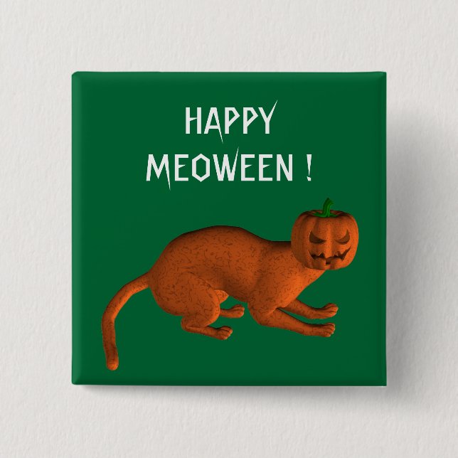Halloween Tiger Cat 15 Cm Square Badge (Front)