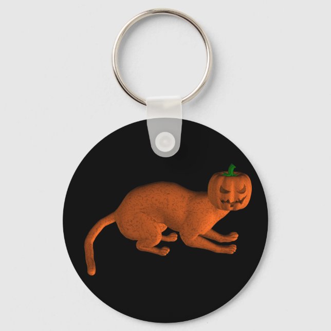Halloween Tiger Cat Key Ring (Front)