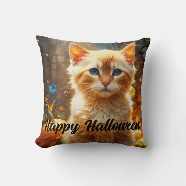 Halloween Tiger Cat Magick  Cushion (Front)