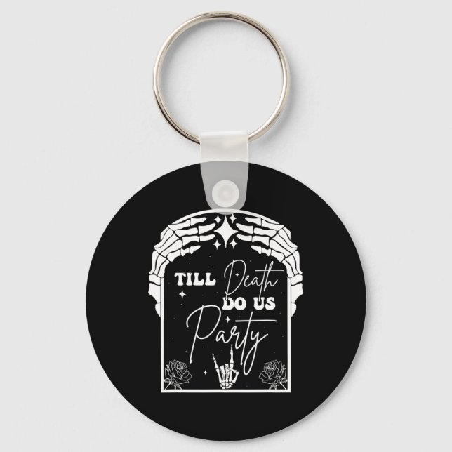 Halloween Til Death Do Us Party Chelorette Matchin Key Ring (Front)