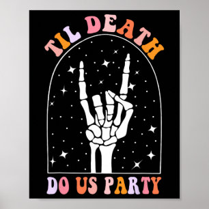 Halloween Til Death Do Us Party Retro Bachelorette Poster