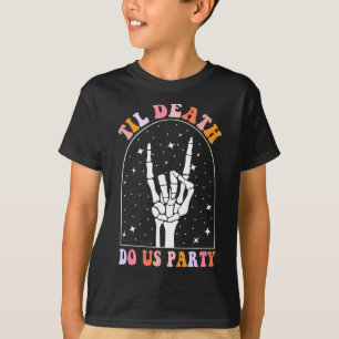 Halloween Til Death Do Us Party Retro Chelorette M T-Shirt