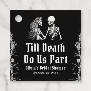 Halloween Till Death Do Us Part Bridal Shower Favour Tags