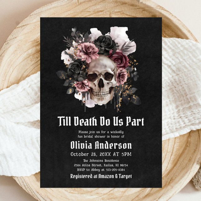 Halloween Till Death Do Us Part Bridal Shower Invitation (Creator Uploaded)