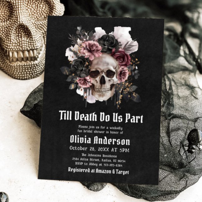 Halloween Till Death Do Us Part Bridal Shower Invitation (Creator Uploaded)