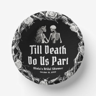 Halloween Till Death Do Us Part Bridal Shower Paper Plate