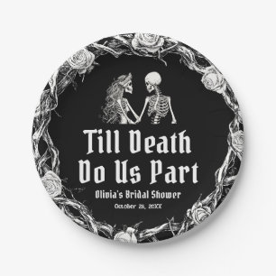 Halloween Till Death Do Us Part Bridal Shower Paper Plate