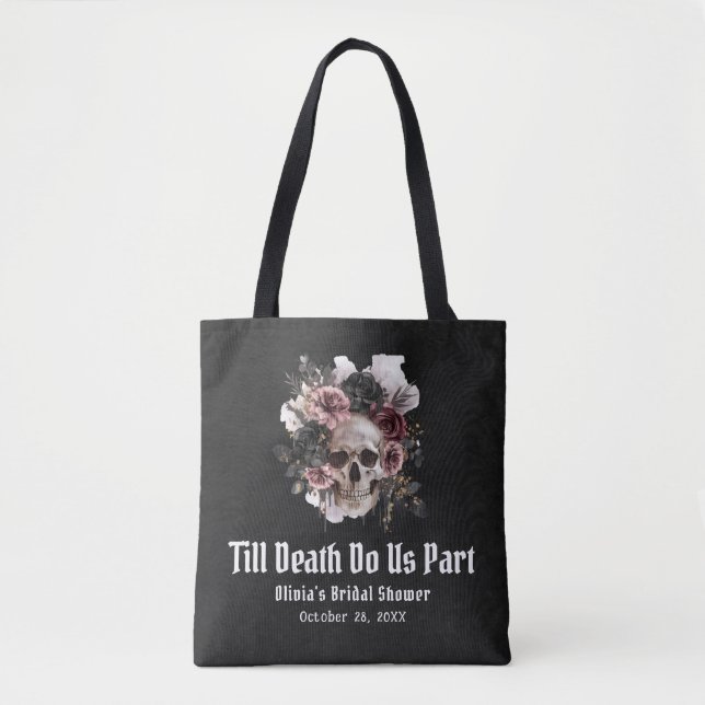 Halloween Till Death Do Us Part Bridal Shower Tote Bag (Front)
