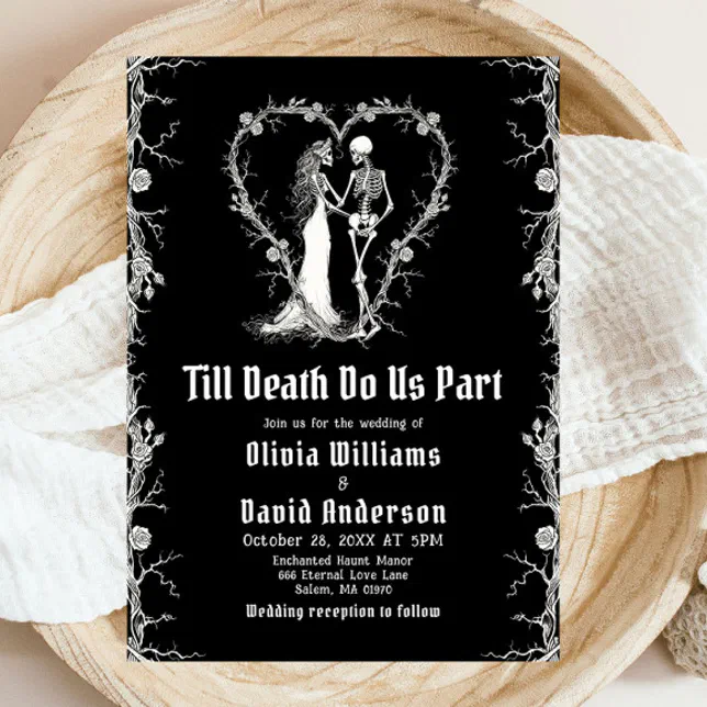 Halloween Till Death Do Us Part Gothic Wedding Invitation | Zazzle