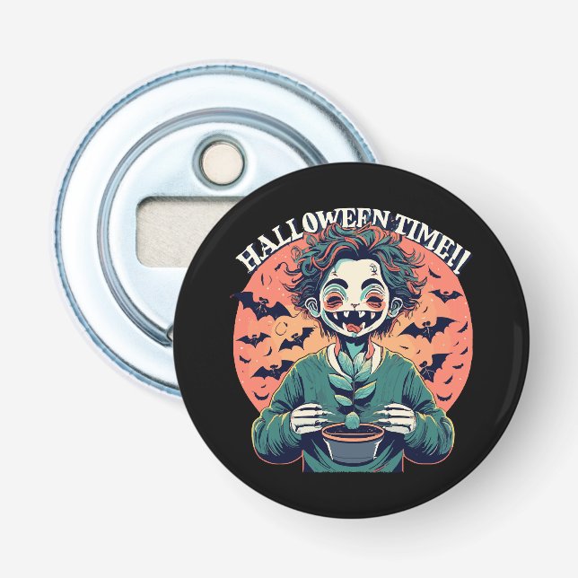 Halloween time, but its actually happy time! bottle opener (Front)