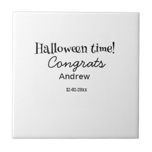 Halloween time congrats add name date year graduat ceramic tile