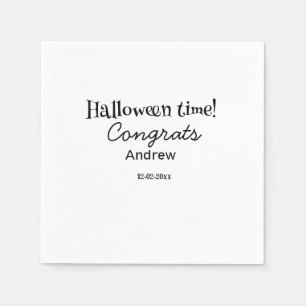 Halloween time congrats add name date year graduat napkin