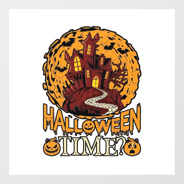 Halloween Time Haunted House Full Moon Pumpkins (Sheet)