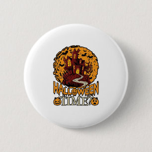 Halloween Time Haunted House Full Moon Pumpkins 6 Cm Round Badge