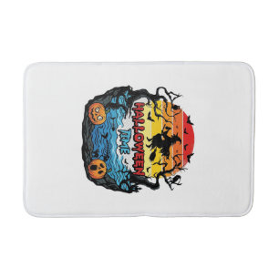 Halloween Time Witch Pumpkins Bats Sunset_1 Bath Mat