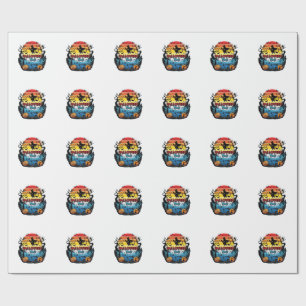 Halloween Time Witch Pumpkins Bats Sunset_1 Wrapping Paper