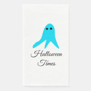 Halloween times blue ghost scribble hand-drawn fal napkin