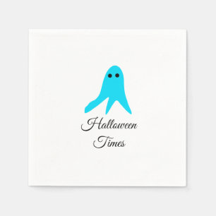 Halloween times blue ghost scribble hand-drawn fal napkin