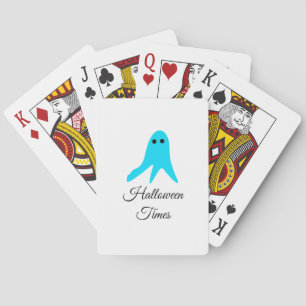 Halloween times blue ghost scribble hand-drawn fal playing cards