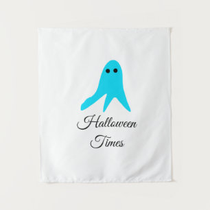 Halloween times blue ghost scribble hand-drawn fal tapestry