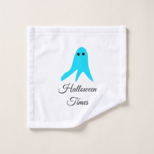 Halloween times blue ghost scribble hand-drawn fal wash cloth