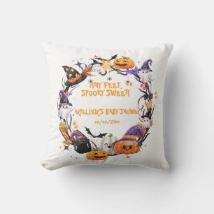Halloween Tiny Feet, Spooky Sweet Baby Shower  Cushion