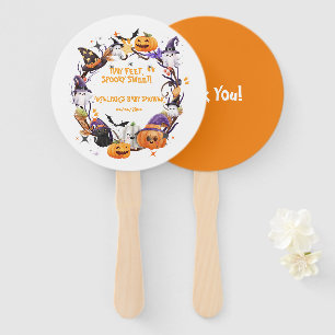 Halloween Tiny Feet, Spooky Sweet Baby Shower Hand Fan