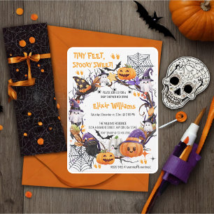 Halloween Tiny Feet, Spooky Sweet Baby Shower Invitation