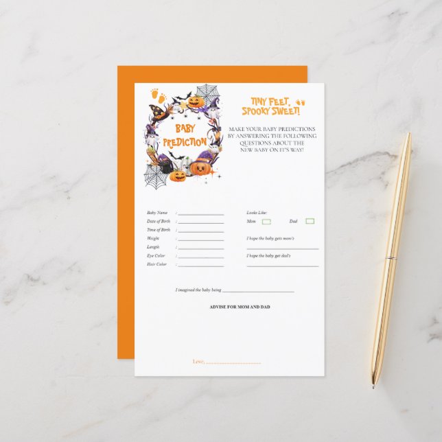 Halloween Tiny Feet, Spooky Sweet Predict Game (Front/Back In Situ)