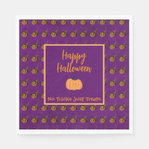 Halloween tiny orange pumpkins trick or treat napkin
