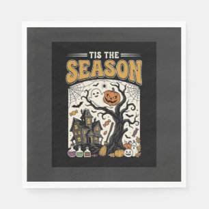 Halloween Tis The Season Haunted House Design_1 Napkin