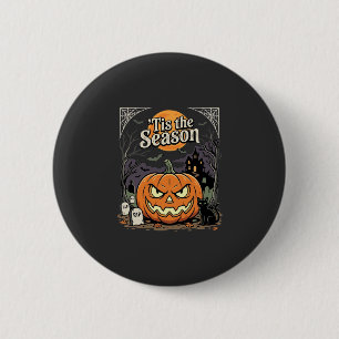 Halloween Tis the Season Pumpkin Cat Design_1 6 Cm Round Badge