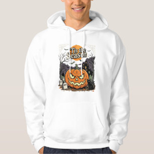 Halloween Tis the Season Pumpkin Cat Design_1 Hoodie