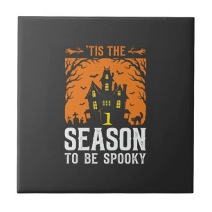 Halloween Tis The Season To Be Spooky Design_1 Ceramic Tile